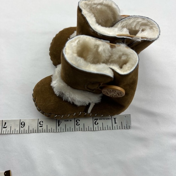 Furry Boots with Button Detail—12-18 months Brown - Picture 11 of 12